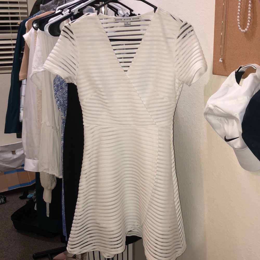 Dry Goods (HYFVE) White Striped Skater Dress